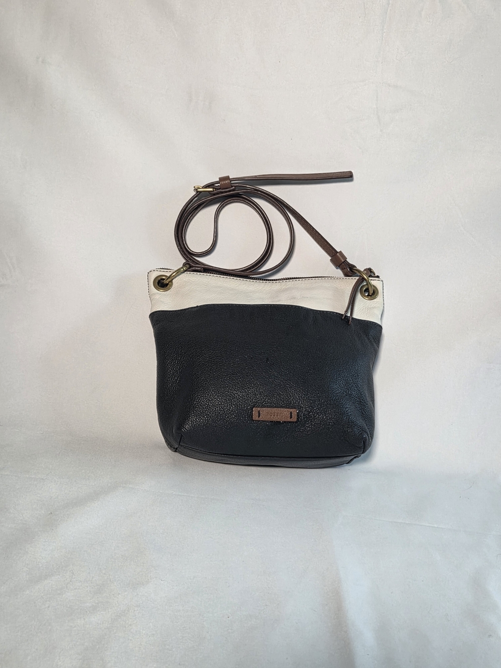 Fossil Keeley Colorblock Pebbled Leather Crossbody Bag - As Is